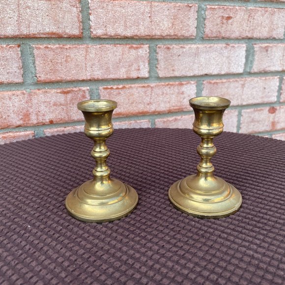 Pair of Brass Candleholders